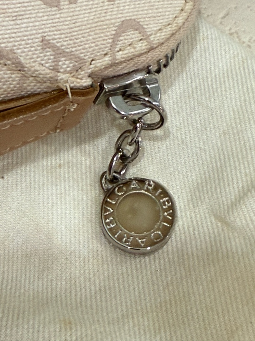 Bvlgari Logomania Mini Tote Bag - Beige Canvas & Tan Leather - Authentic BULGARI - Picture 6 of 11